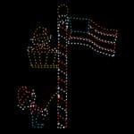 12' Animated Elf And Flag Holiday Light Display