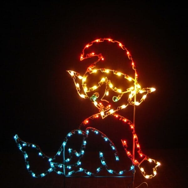 5' Elf Sitting Holiday Light Display