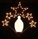 5' White Five Star Lamppost Holiday Light Display