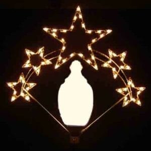 5' White Five Star Lamppost Holiday Light Display