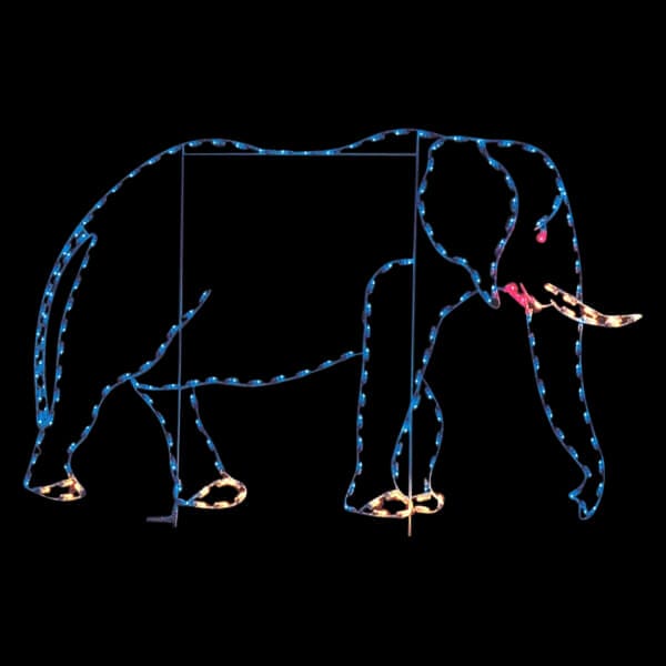 8' Bull Elephant Holiday Light Display