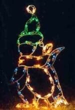 4' Penguin Pointing Holiday Light Display