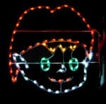 4' Elf Face Pole Mount Holiday Light Display