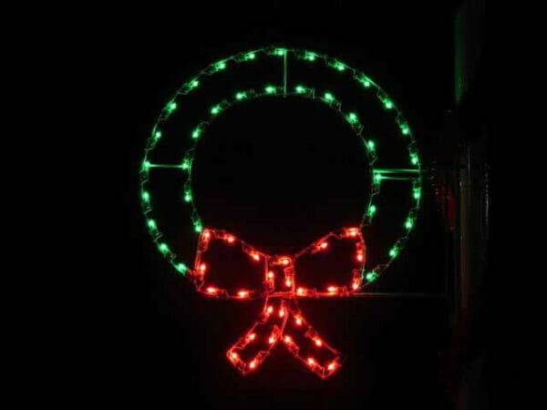 4' Silhouette Wreath Holiday Light Display