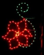 6' Poinsettia And Scroll Pole Mount Holiday Light Display