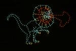 8' Animated Dilophosaur Holiday Light Display