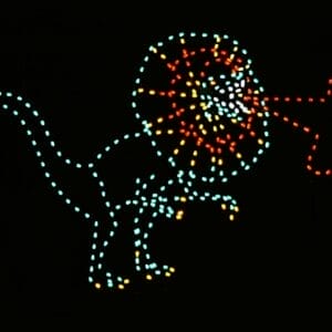 8' Animated Dilophosaur Holiday Light Display