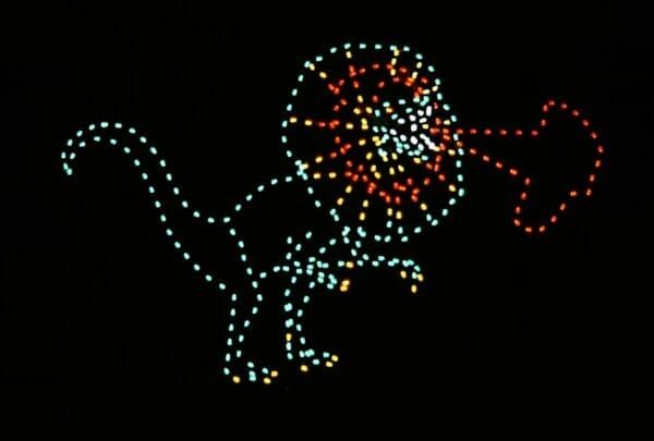 8' Animated Dilophosaur Holiday Light Display