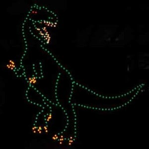 16' Animated T-Rex Holiday Light Display