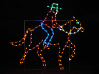 10' Cowboy On Horse Holiday Light Display