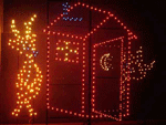 10' Deer And Outhouse Animated Holiday Light Display