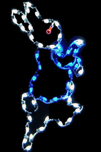 4' Running Bunny Holiday Light Display