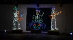 8' Animated Skeleton Band Halloween Light Display