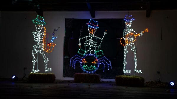 8' Animated Skeleton Band Halloween Light Display