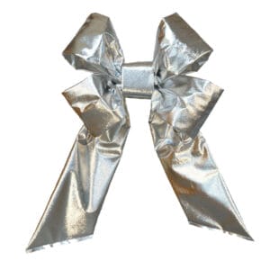 12" MYLAR SILVER CHRISTMAS BOW