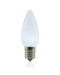 C9 LED White Opaque Smooth Bulbs 25 Pack