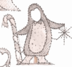 Penguin With Candy Cane Child-size Look Through Photo Ops Holiday Display