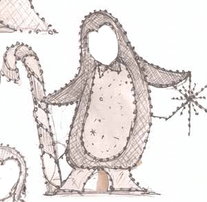 Penguin With Candy Cane Child-size Look Through Photo Ops Holiday Display