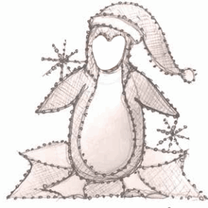 Penguin With Santa Hat Child-size Look Through Photo Ops Holiday Light Display