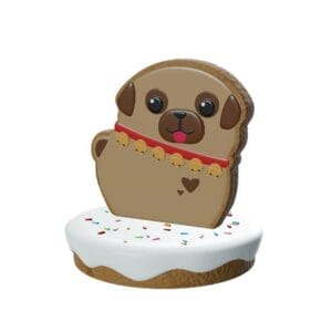 4' Gingerbread Pug Fiberglass Display