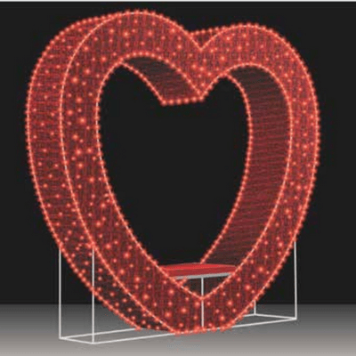 8' Valentine's Day 3D Heart Photo Op Display