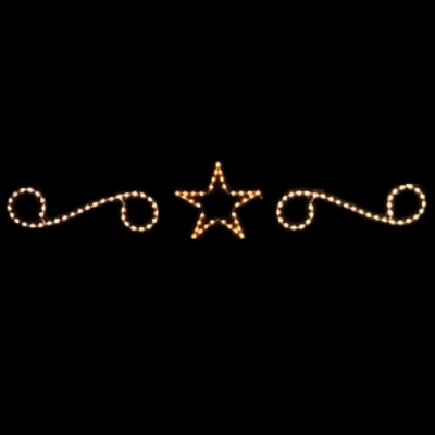 40' Scrolls And Star Skyline Holiday Light Display