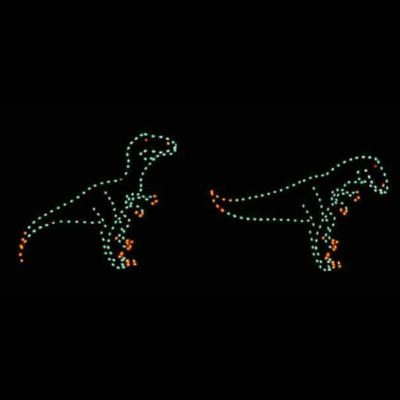 7' Animated Raptor Holiday Light Display