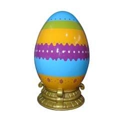 6' Blue and Purple Easter Egg With Base Fiberglass Display