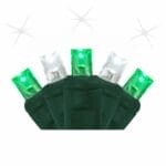 5MM 50 Light LED Green and Pure White Strobe Light Strings